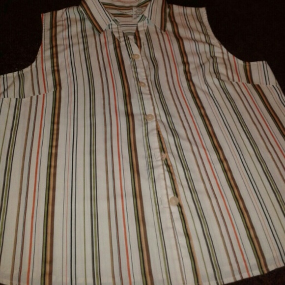 White Stag Multi Color Striped Top NWOT