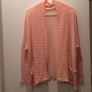 Peachy pink knit cardigan