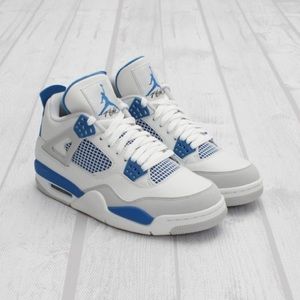 Worn Military Blue Jordan 4's
