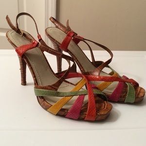 Nine West Multi Color Strappy sandal heel