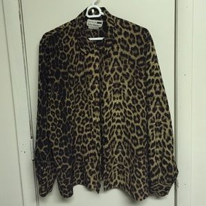 Leopard Print Button Down