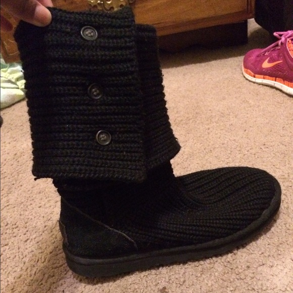UGG Shoes - Black Cardy Classic Knit Boot