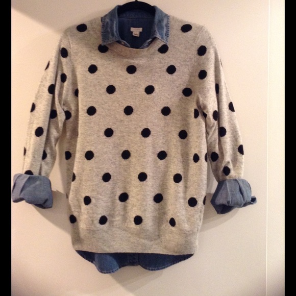 J Crew polka dot sweater