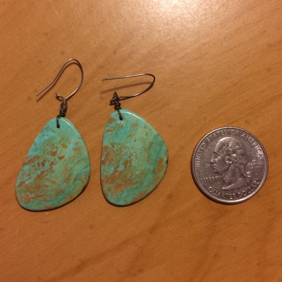 Teal-brown-orange earrings!