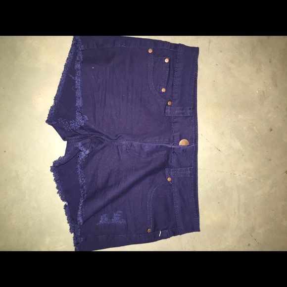 Blue high waisted shorts