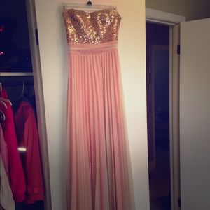 Coral and gold prom dress!⚡️ never worn
