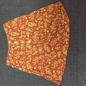 Flowery high waist skirt