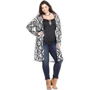 🎉HP🎉 Plus size long-sleeved hooded Aztec sweater