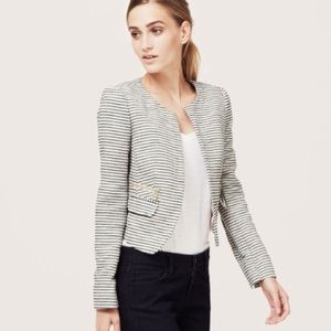 Loft Petite textured stripe open jacket