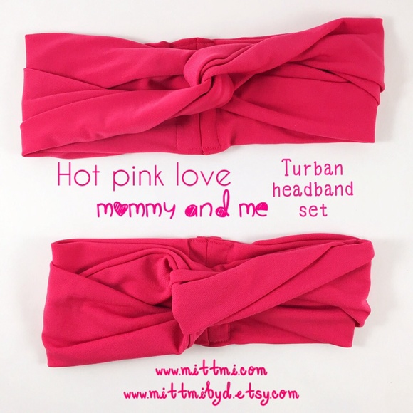Hot Pink Mommy and Me Turban Set