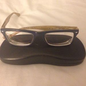 RayBan Glasses Dark Blue and Tan Marble FRAME
