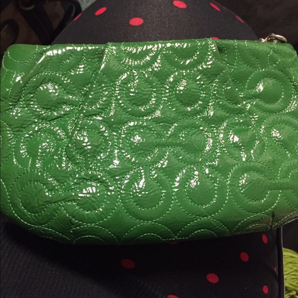 Green Coach Wristlet
