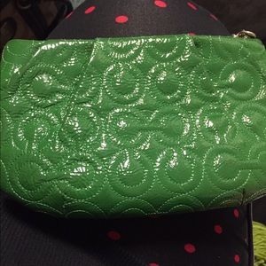 Green Coach Wristlet