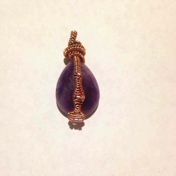 Amethyst pendant / necklace wire wrap