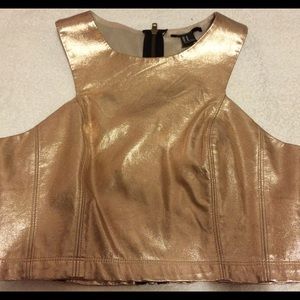 Rose gold shine crop top