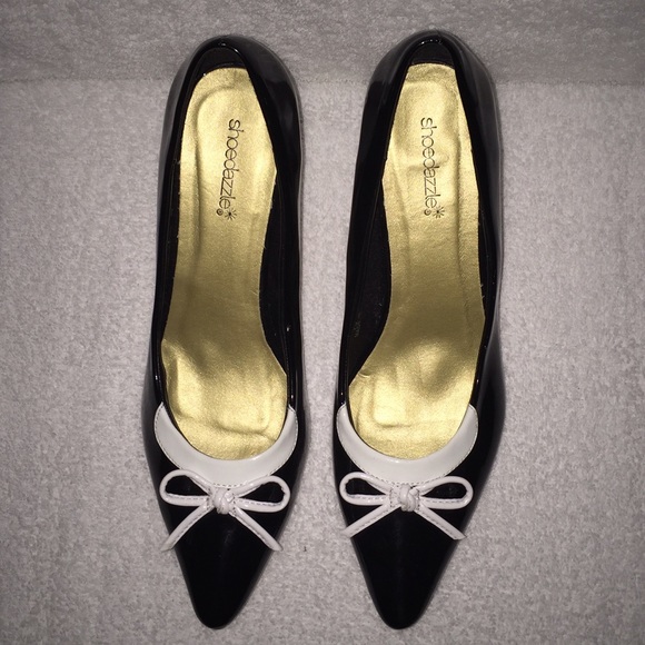 Black and white heels