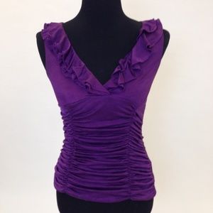 purple v-neck top