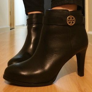 Tory Bruch black leather booties