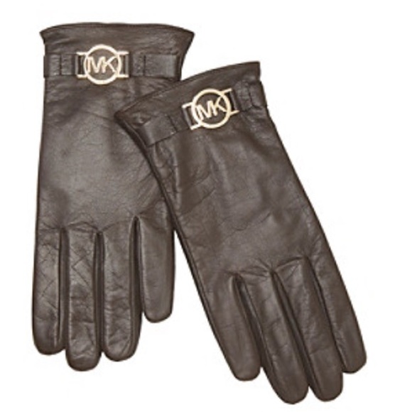 Michael Kors brown leather gloves