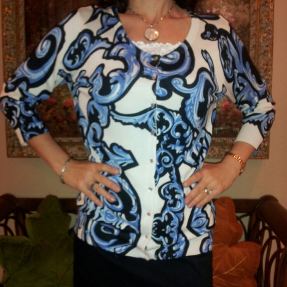 Blue & Black swirls cardigan