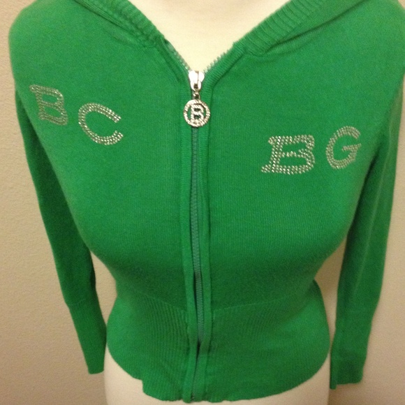 Green sweater jacket blouse, size L - Picture 2 of 4