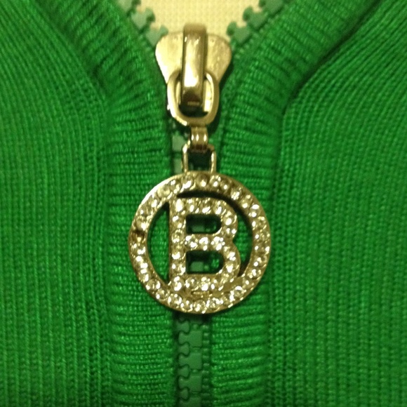 Green sweater jacket blouse, size L - Picture 3 of 4