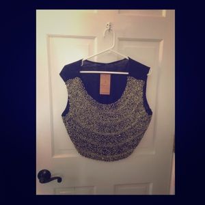 Black + Gold crop top