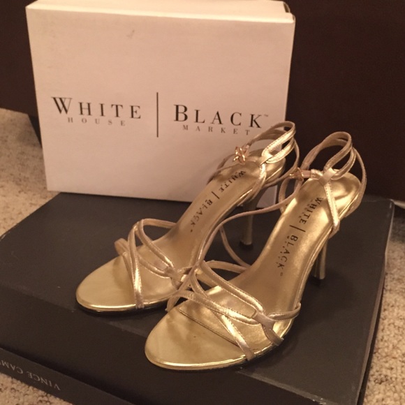 Gold Strappy Heeled Sandal