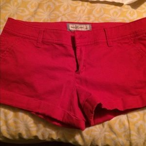Red Abercrombie and Fitch shorts