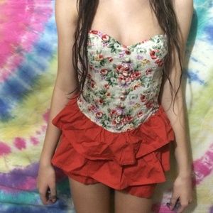 Floral Orange Romper