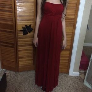 Red Floor Length Dress