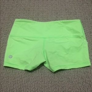 Neon Green Lululemon Yoga Shorts