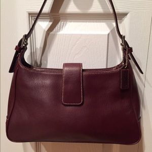 Authentic Coach burgandy leather shoulder bag