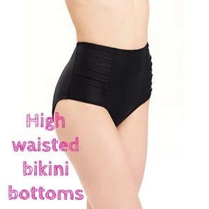 Black high waisted bikini bottoms