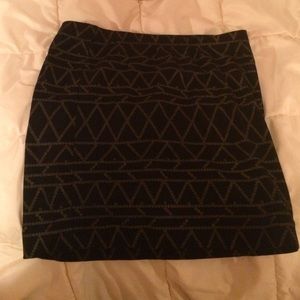 H &M bodycon black and gold skirt.