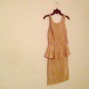 Gold Peplum Dress