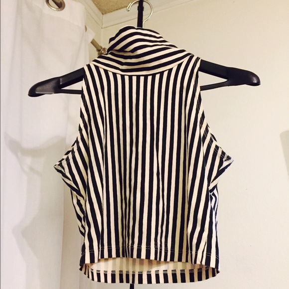 American Apparel striped turtleneck crop top