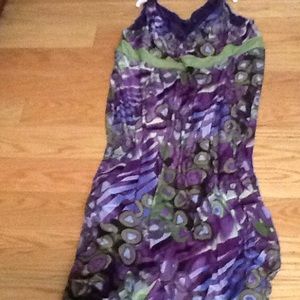 Igigi purple and green print v-neck maxi dress