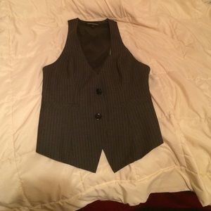 Express grey pinstripe work vest.