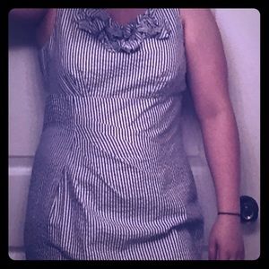 14 blue and white stripped sport dress