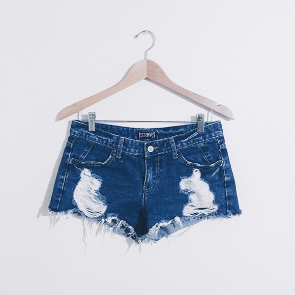 Destroyed / Ripped Jeans / Denim Shorts / Pants - Picture 1 of 4
