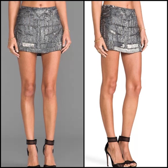 NWT!! PARKER MINI SKIRT SZ 4 LAYLA GUNMETAL