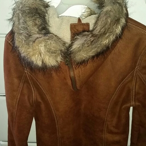 Brown Suede Fur Coat - Picture 2 of 2