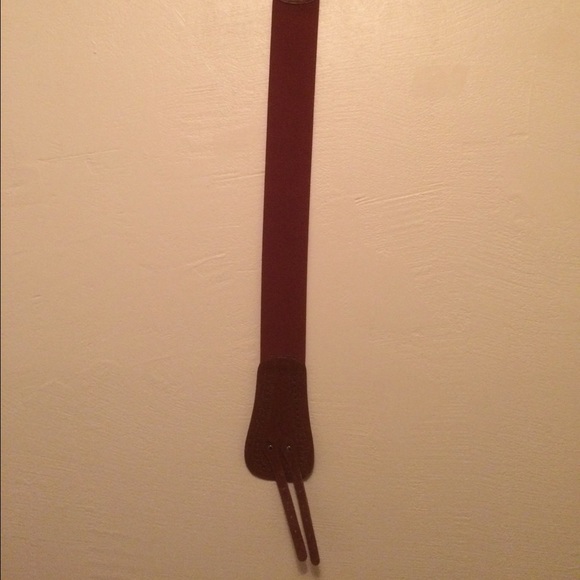 Brown double buckle belt