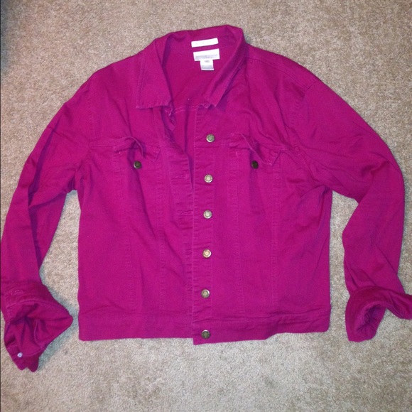 fuchsia denim jacket