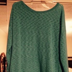 Teal lace back top