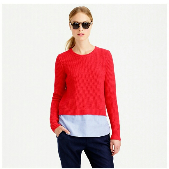 J Crew Lampswool red sweater xxs