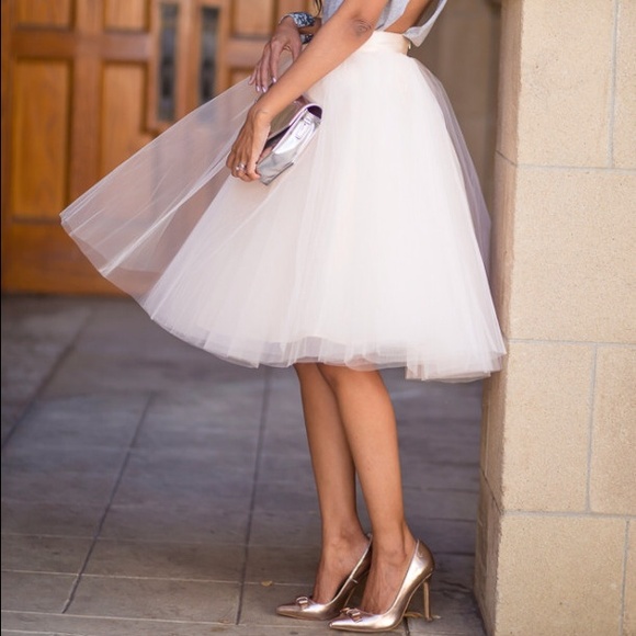 White tulle skirt
