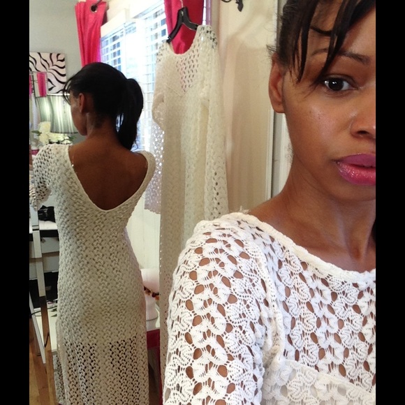 Off White Crochet Dress - Picture 2 of 4