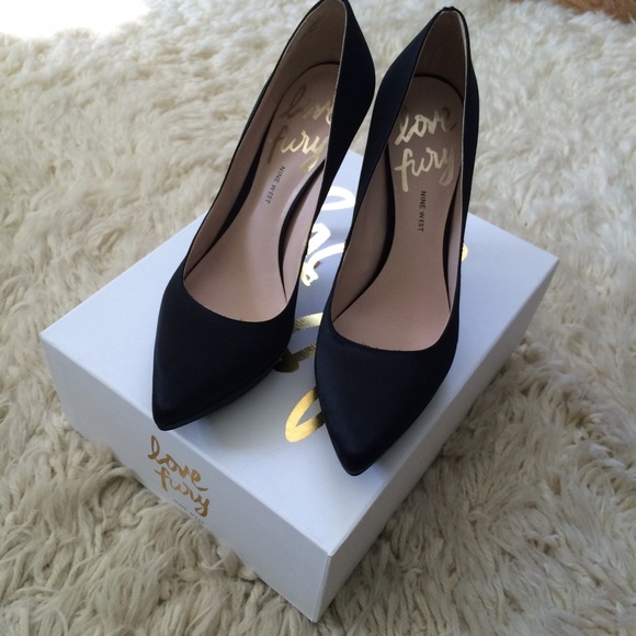Nine West Shoes - Nine West black satin Love Fury pump